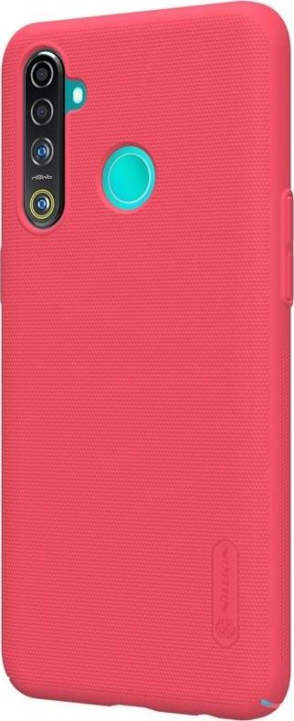 Kapak telefoni Nillkin Super Frosted Shield për Realme 5 Pro / Realme Q, polikarbonat, mat, i kuq