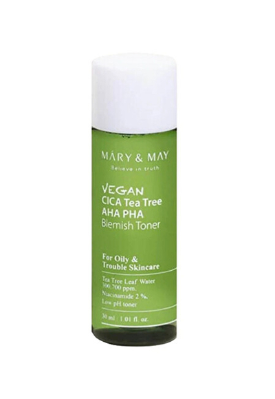 Tonik për fytyrë Mary & May CICA Tea Tree AHA PHA, 30 ml