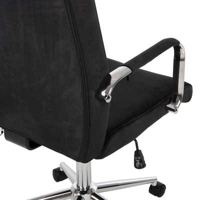 Karrige zyre Josef velur e zezë inox bazë 58×61×105–113 cm (HM1181.04), zezë