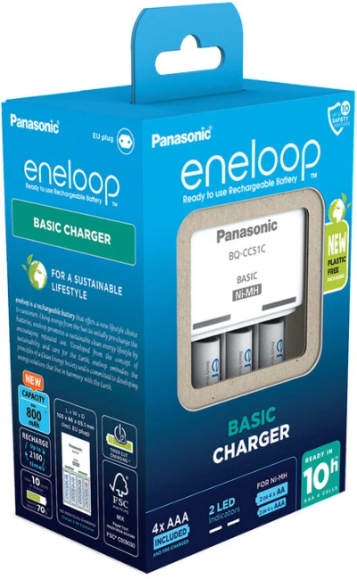 Karikues i baterive PANASONIC KJ51MCC04E + 4x bateri AAA ENELOOP