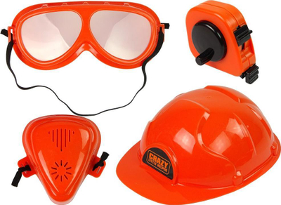 Set veglash lodër Leantoys Handyman, 40 pjesë, me çantë shpine, portokalli