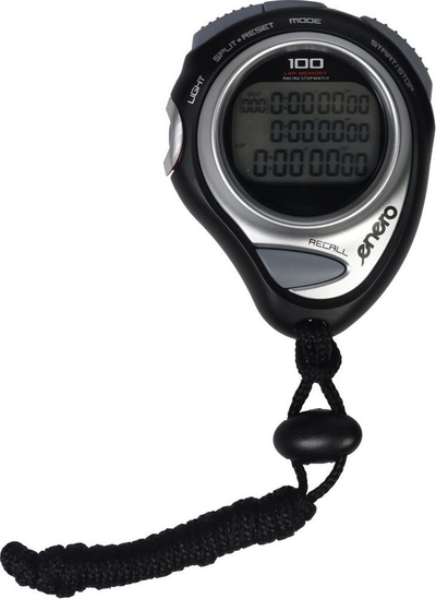 Kronometër elektronik Enero 100-time, 100 kohë të ndërmjetme, ekran LCD, i zi