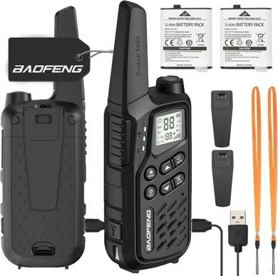 Radiolidhje Baofeng BF-T25E, PMR, rreze deri në 10 km, e zezë