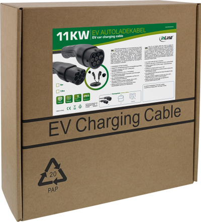 Kabllo karikimi për vetura InLine 16275I, Type 2, 11kW, 5m, gri