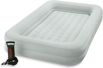 Krevat ajri për kalamaj Intex Kidz Travel Bed Set 66810NP, me pompë dore, me kornizë sigurie, gri e çelët