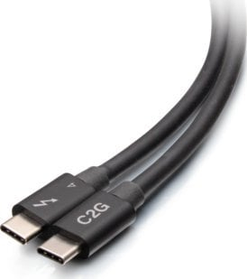 Kabllo C2G Thunderbolt 4 USB-C, 0.8m, 40Gbps, e zezë