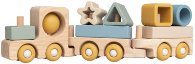 Дрвена играчка воз Baby's Only Wooden Toy Train Swirl, шарена