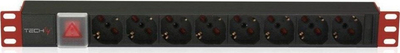Prizë Techly PDU 19 "1U 8x Schuko, 2 m, e zezë