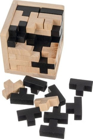 Lojë logjike druri Kubiku 24742, 52 blloqe, puzzle 3D, shumëngjyrëshe