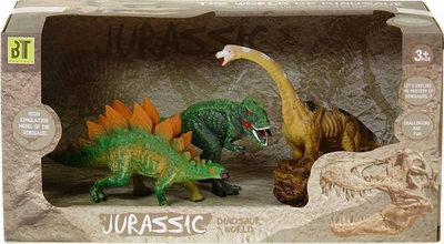 Set lodrash me 3 dinozaurë, figura plastike, me shumë ngjyra