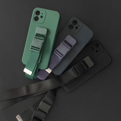 Kapak telefoni për Xiaomi Poco X4 Pro 5G, silikoni, me rrip, jeshil