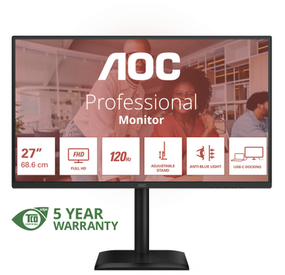 Monitor AOC 27E4CV, 27", Full HD, 120 Hz, i zi