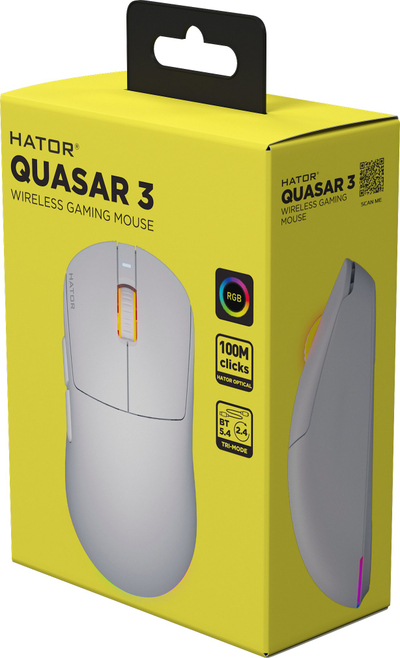 Maus Hator Quasar 3 Wireless, pa kabllo, i bardhë