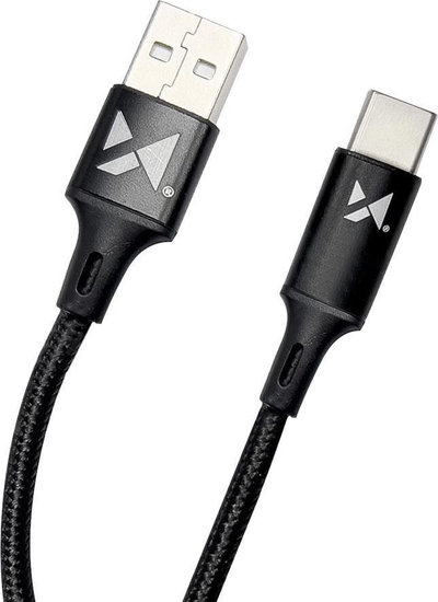 Kabllo USB Wozinsky WUC, USB në USB Type C, 2.4A 1m, e zezë