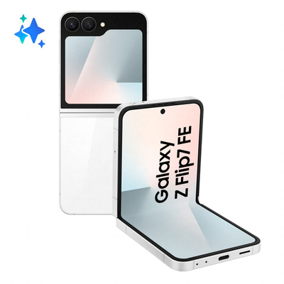 Мобилен телефон Самсунг Галакси Z Флип 7 FE, 128GB, екран 3.4\", бел