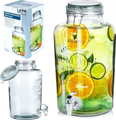 Enë për pije me rubinet Bonfire, për limonadë dhe kokteje, transparente