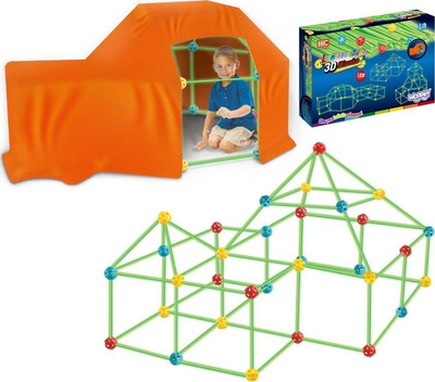 Lodër ndërtimi Woopie Construction Blocks Straws Tubes XL Glows, 128 copa, që ndriçon në errësirë, shumëngjyrëshe