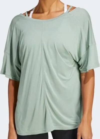 Bluzë sportive adidas YGA ST OTW HR5078, teknologji Aeroready, për gra, jeshile