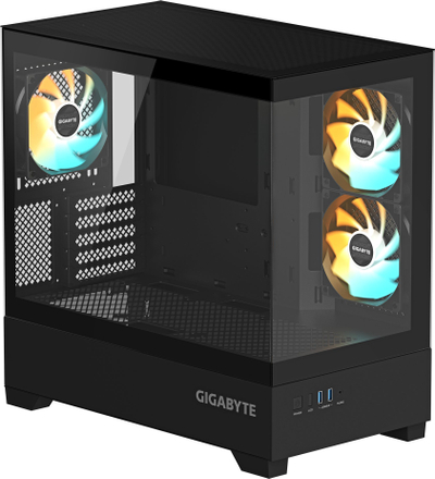 Kuti kompjuteri GIGABYTE C201 Panoramic, Mid Tower M ATX, 3 ftohës, RGB, e zezë