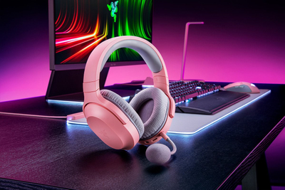 Слушалки за гејминг Резер Барракуда Икс, безжични и со кабел, USB Type C, розова