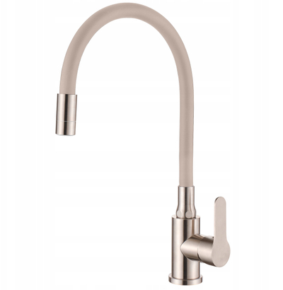 Rubinet kuzhine Invena Ksanti, grykë e lëvizshme 2 funksione, inox, meringue