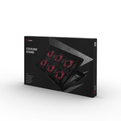 Bazë ftohëse për laptop Savio COS-01, 17.3", 6 ventilatorë LED, e zezë