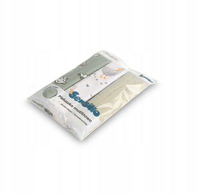 Pelena museline Sensillo EG 0003, set 3 copë, 60x80 cm, shumëngjyrëshe