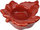 Mbajtëse qirini tealight Home Styling Collection në formë gjethe panje, qeramike, 10 cm, e kuqe