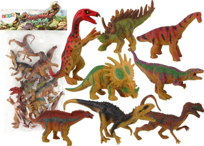 Set lodrash dinosaurësh LEAN Toys Dinosaur Big Family, 8 figura, shumëngjyrëshe