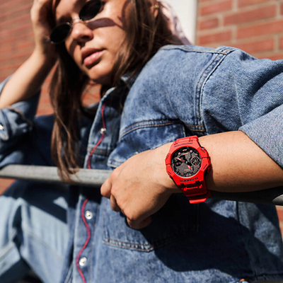 Orë dore për meshkuj Casio G-Shock GA-B001-4A, e kuqe