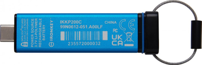 USB Pendrive Kingston Stick IronKey 200C, 8GB, e kaltër
