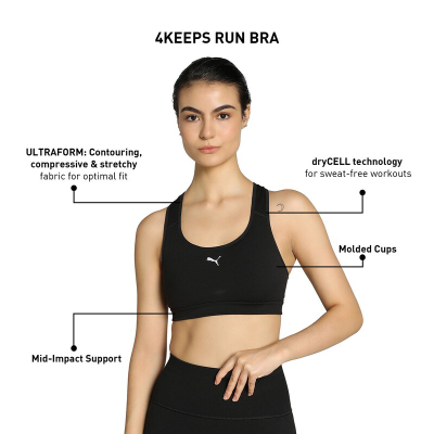 Reçipeta sportive Puma 4Keeps, mbështetje e mesme, dryCELL, e zezë
