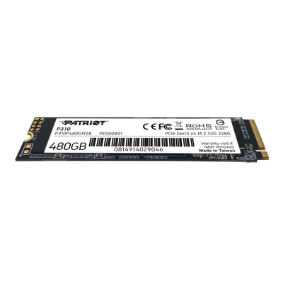 SSD Patriot P310, 480GB, M.2 2280, PCIe 3.0 x4 NVMe