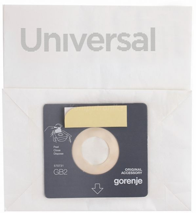 Qese pluhuri për fshesë me korrent Gorenje GB2PBU, set 5 copë, universale, të bardha