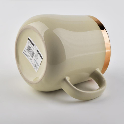 Filxhan porcelani AFFEKDESIGN DALIA, 500 ml, me vijë ari, bezhë