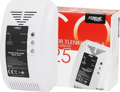 Detektor monoksidi karboni Xtreme XC25, sensor elektronik, 230V, i bardhë