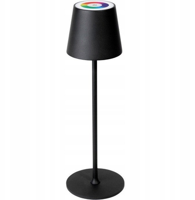 Llambë tavoline Platinet RGB, IP44, me bateri që ringarkohet, e zezë