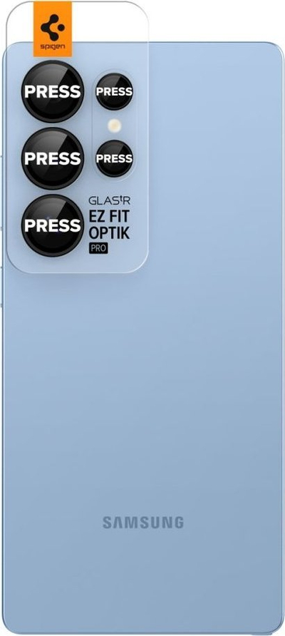 Заштита за камера Spigen Glass TR EZ Fit Optik Pro HD, 2 парчиња, за Samsung Galaxy S25 Ultra, црна
