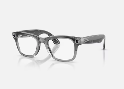 Syze të mençura Ray-Ban Meta Wayfarer Gen 2, 53 mm, lente Transitions, gri transparente