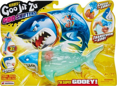 Figurë lodër Heroes of Goo Jit Zu Goo Shifters Primal Hero Thrash, super elastike, për kalamaj 4+, blu e jeshile
