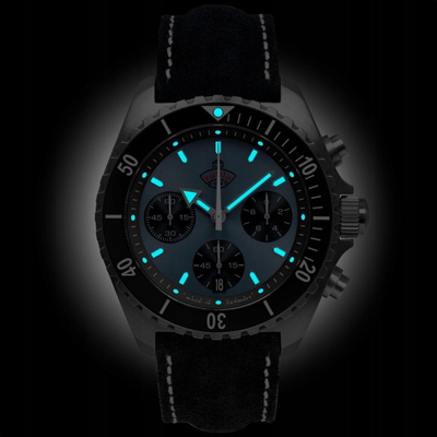 Orë Ruhla Glasbach Cup Blue, 43mm, kronograf quartz, blu