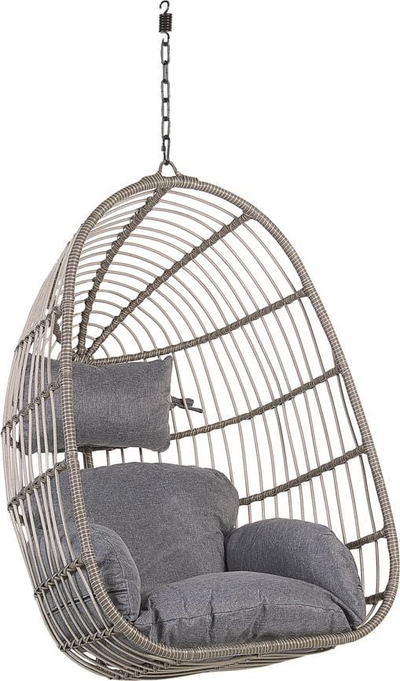 Karrige varëse Beliani CASOLI, PE rattan, me jastëkë, gri