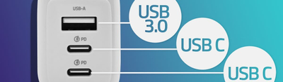 Karikues Qoltec Power Adapter 65W GaN, 2x USB C PD, 1x USB QC 3.0, i bardhë