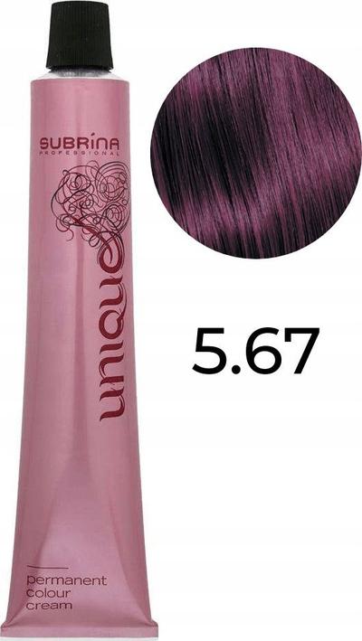 Bojë flokësh Subrina Professional Unique 5/67, 100ml, kafe e çelët Beaujolais, për femra