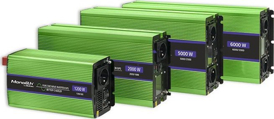 Inverter Qoltec Monolith, 2500W 5000W, 12V në 230V, valë sinusoide e pastër
