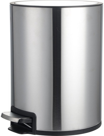 Kosh mbeturinash Domoletti ROUND BIN WITH PEDAL T-Y24703SS, 3L, me pedale, ngjyrë argjendtë