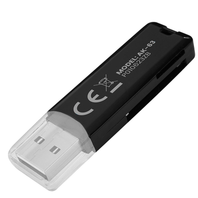 Читач на картички Savio AK-63, USB 2.0, 480 Mbps, црн