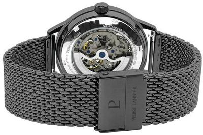 Orë dore për meshkuj Pierre Lannier Paddock Automatic 338A449, e zezë