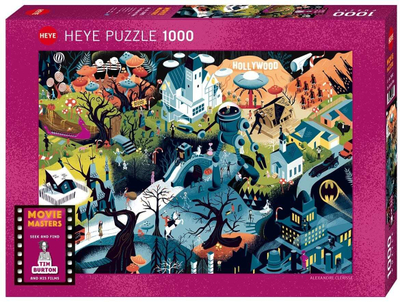 Puzzle Heye Alexandre Clérisse Tim Burton Films, 1000 pjesë, shumëngjyrësh