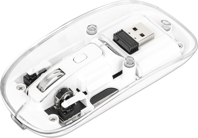 Maus wireless Manhattan Transparent, me karikim, RGB, i bardhë transparent